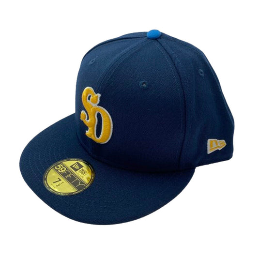 STANDARD CALIFORNIA スタンダードカリフォルニア × NEW ERA ニューエラ SD 59FIFTY LOGO CAP ロゴ キャップ ネイビー イエロー ネイビー系 59.6cm【新古品】【未使用】【中古】