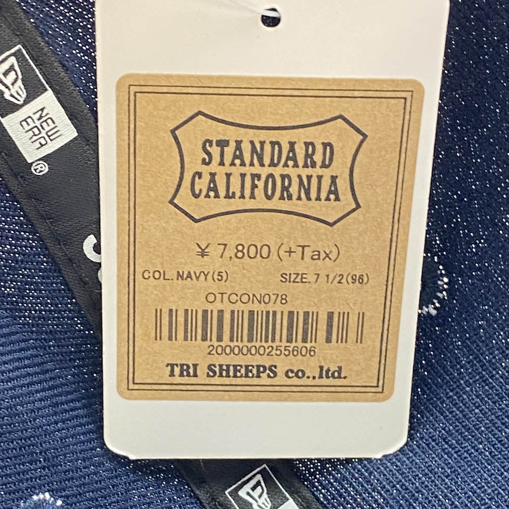 STANDARD CALIFORNIA スタンダードカリフォルニア × NEW ERA ニューエラ SD 59FIFTY LOGO CAP ロゴ キャップ ネイビー イエロー ネイビー系 59.6cm【新古品】【未使用】【中古】