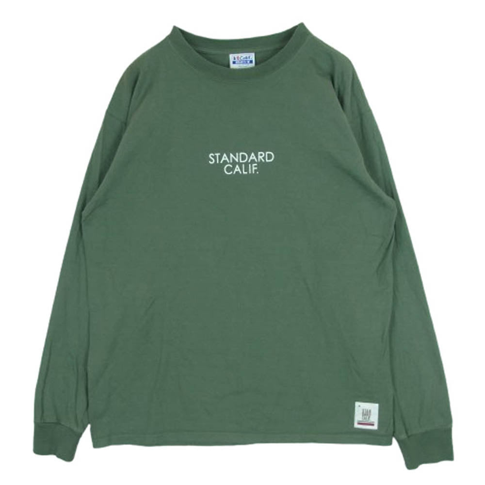 STANDARD CALIFORNIA スタンダードカリフォルニア SD HEAVYWEIGHT LS-T W/LOGO ヘビーウェイト ロゴ 長袖 Tシャツ グリーン系 L 42 - 44【中古】