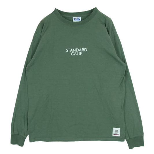 STANDARD CALIFORNIA スタンダードカリフォルニア SD HEAVYWEIGHT LS-T W/LOGO ヘビーウェイト ロゴ 長袖 Tシャツ グリーン系 L 42 - 44【中古】