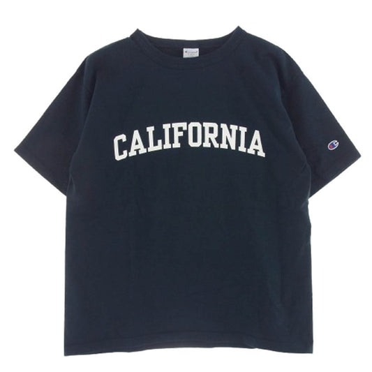 Ron Herman ロンハーマン C5-V310 CHAMPION チャンピオン RHC別注 USA製 T1011 CALIFORNIA ロゴ 半袖 Tシャツ ダークネイビー系 L【新古品】【未使用】【中古】