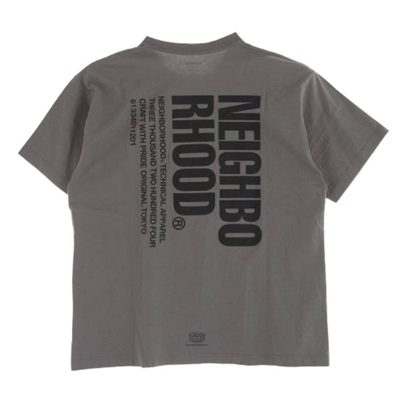 NEIGHBORHOOD ネイバーフッド 22SS 221PCNH-ST07 C-TEE バックロゴプリント Tシャツ 半袖カットソー グレー系 S【中古】