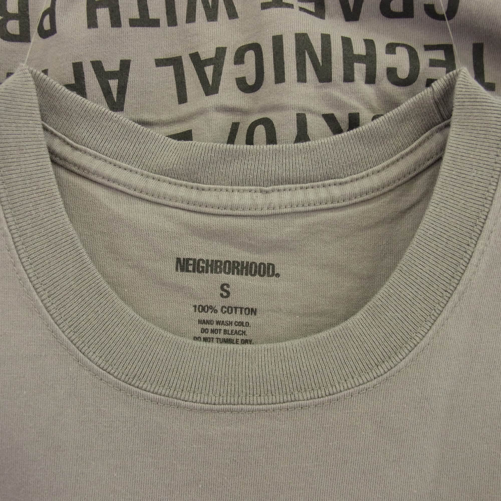 NEIGHBORHOOD ネイバーフッド 22SS 221PCNH-ST17 C-TEE バックグラフィックプリント Tシャツ 半袖カットソー グレー系 S【中古】