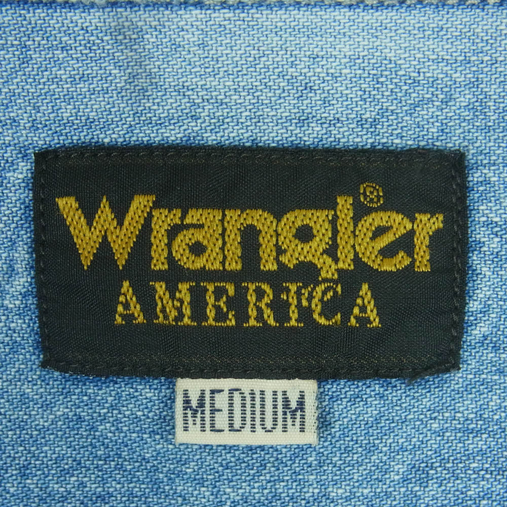 Wrangler ラングラー M5794 デニム 長袖 シャツ コットン インドネシア製 インディゴブルー系 M【中古】