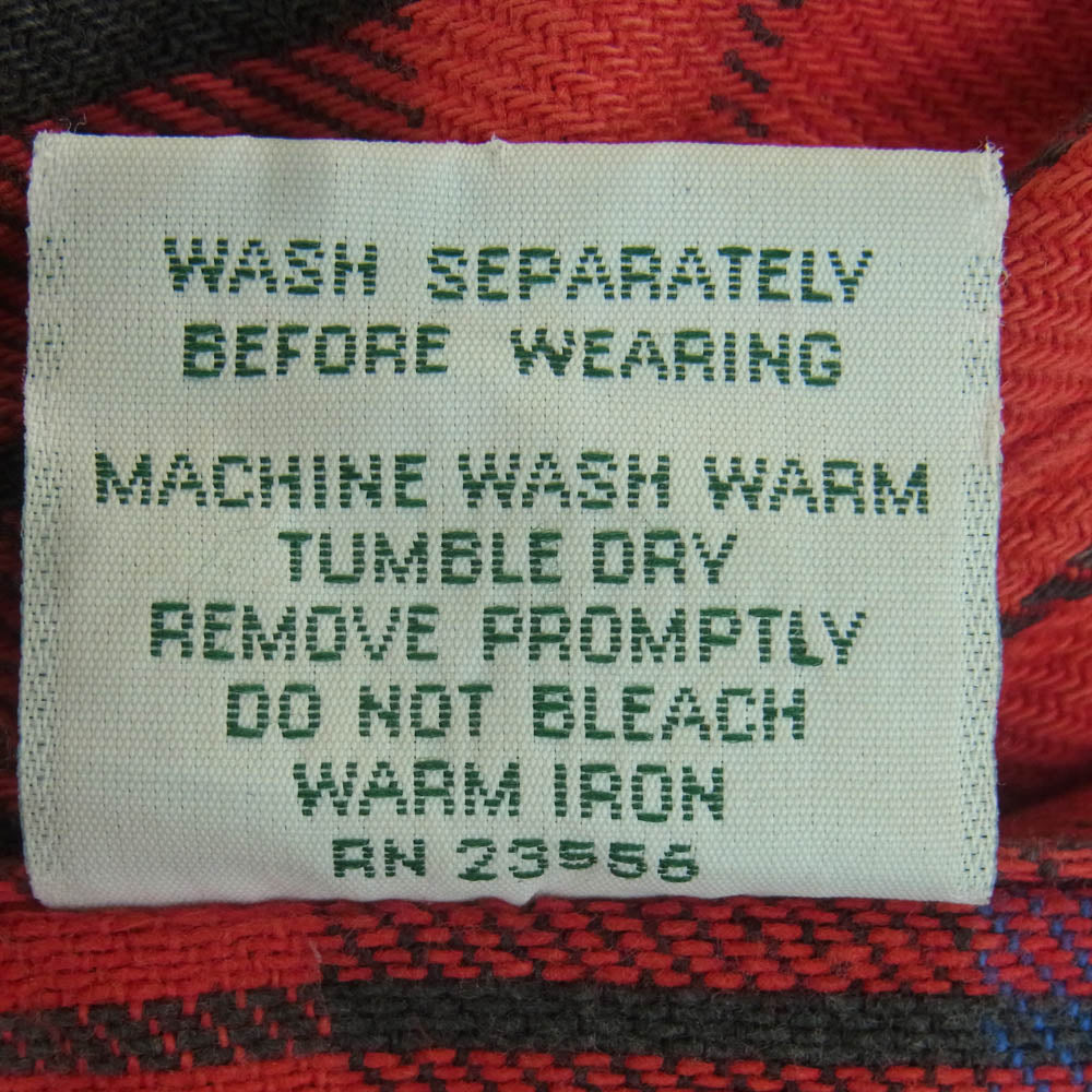 プレンティス USA製 チェック 長袖 ネル シャツ RN23556 レッド系 ブルー系【中古】