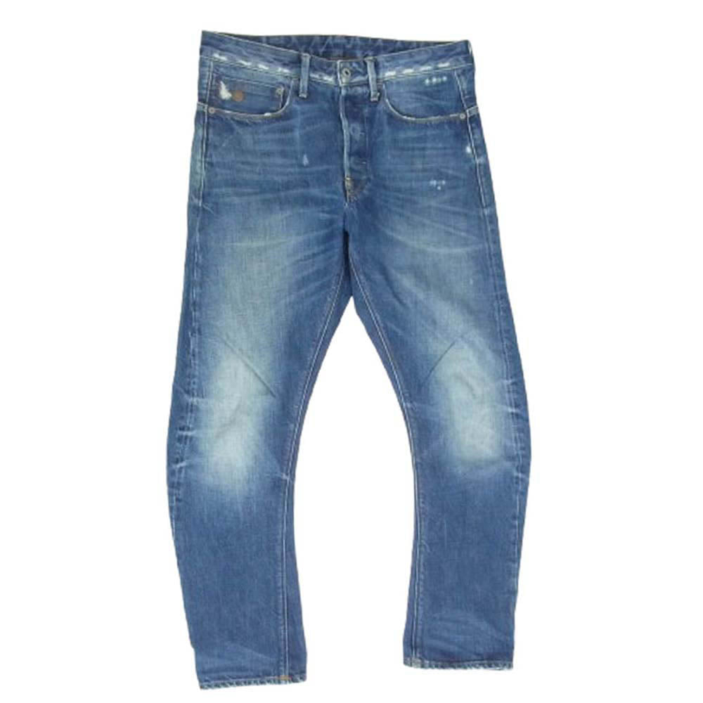 G-STAR ジースター ダメージ加工 スキニー デニム パンツ インディゴブルー系 30【中古】