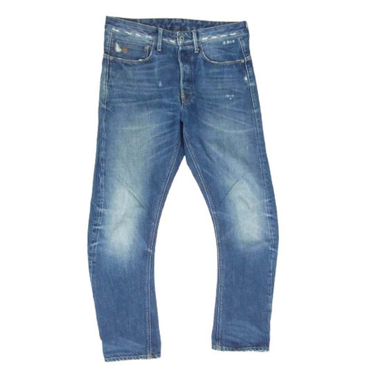 G-STAR ジースター ダメージ加工 スキニー デニム パンツ インディゴブルー系 30【中古】