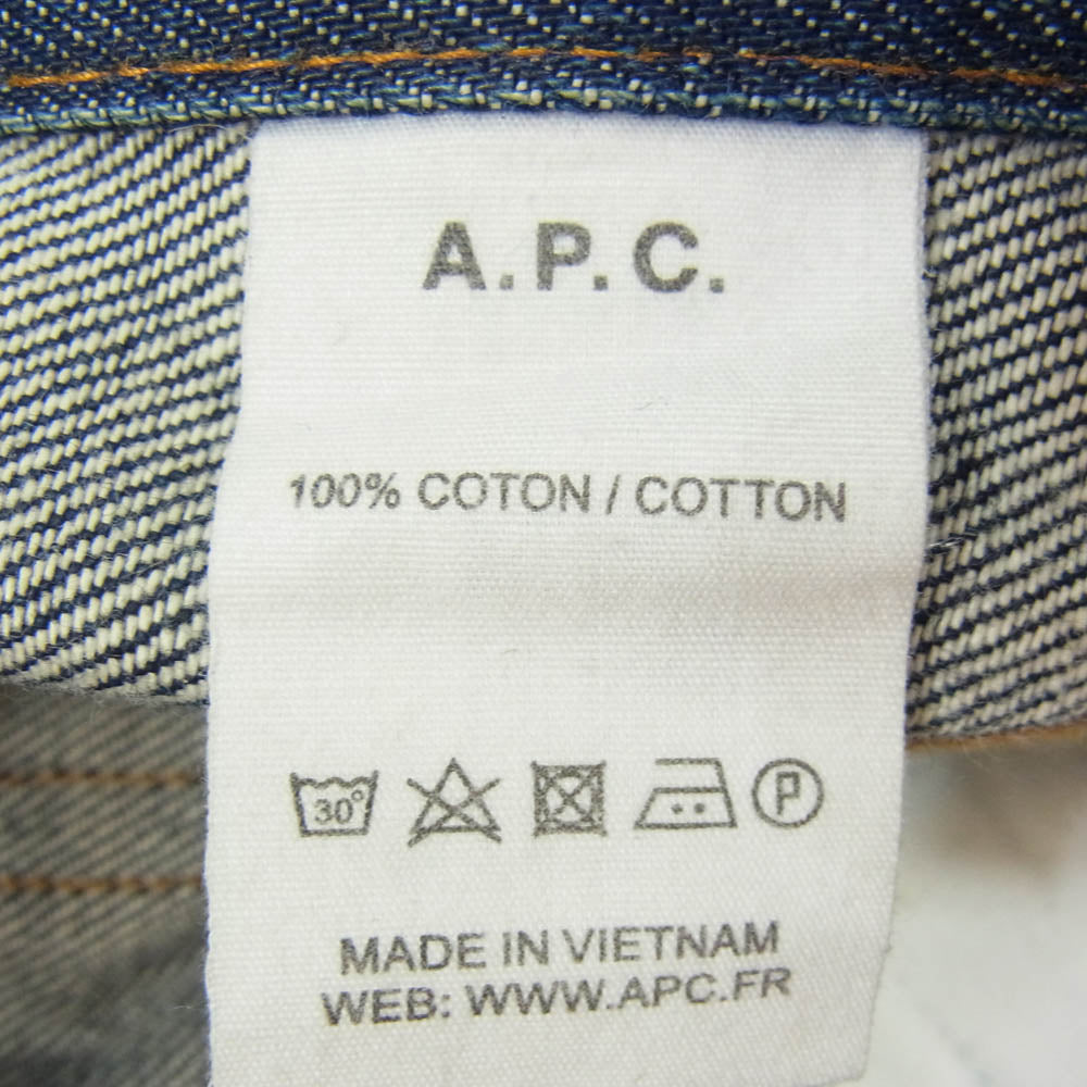 A.P.C. アーペーセー ボタンフライ デニム パンツ ジーンズ インディゴブルー系 31【中古】