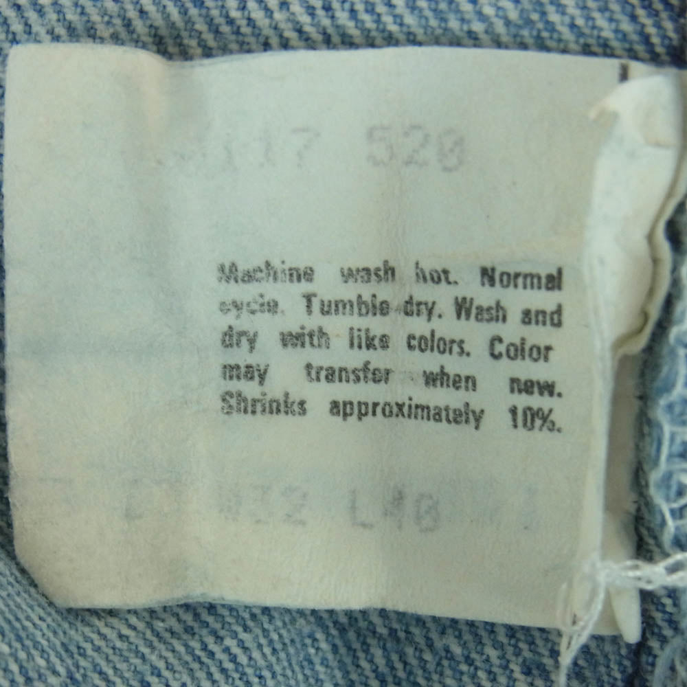 Levi's リーバイス 501 スモールe 裏ボタン520 エルパソ工場 USA製 パッチ欠品 デニム パンツ インディゴブルー系 W32 L40【中古】