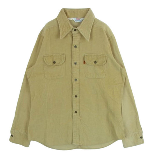 Levi's リーバイス Panatela tops 70s パナテラ コーデュロイ 長袖 シャツ ライトブラウン系 L【中古】