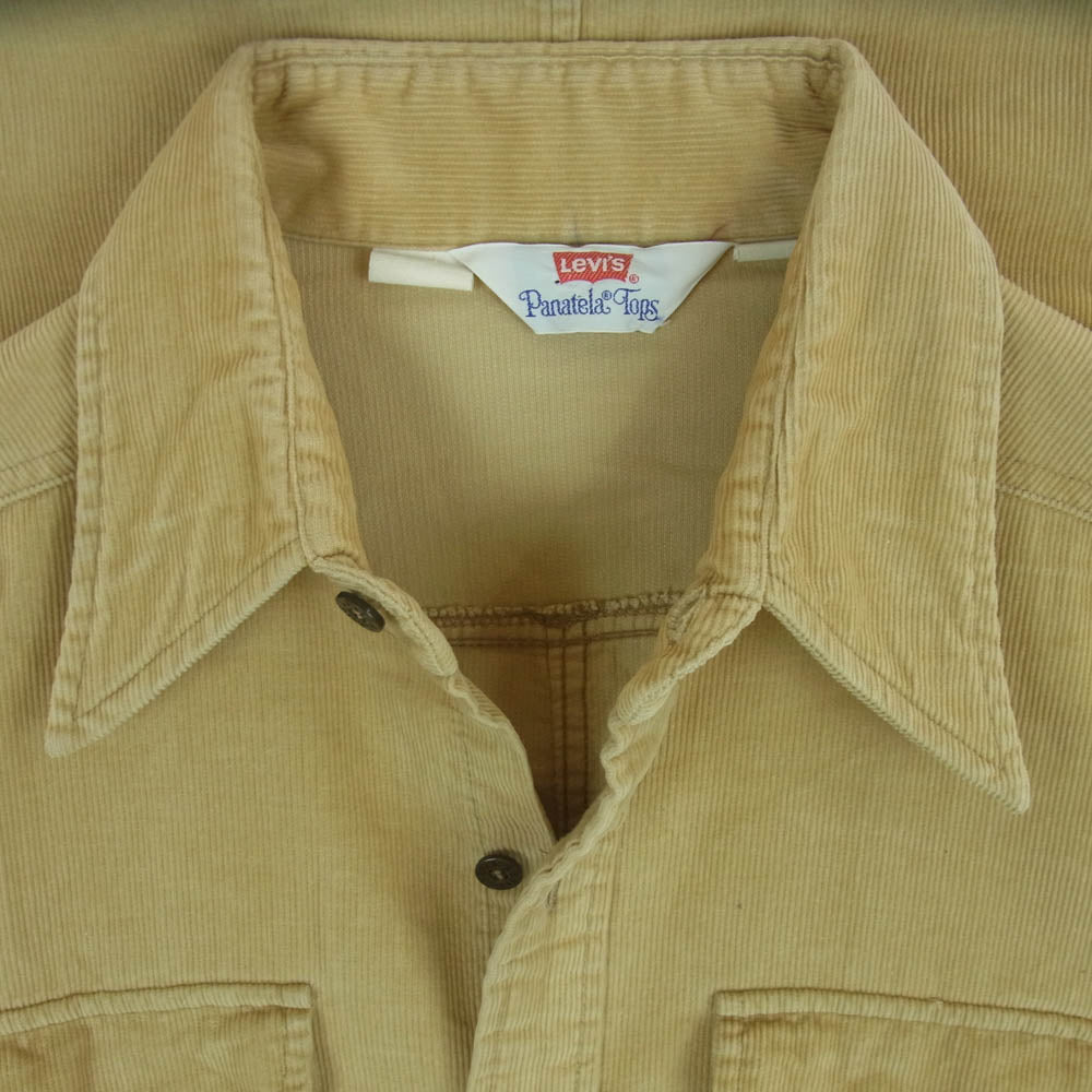 Levi's リーバイス Panatela tops 70s パナテラ コーデュロイ 長袖 シャツ ライトブラウン系 L【中古】