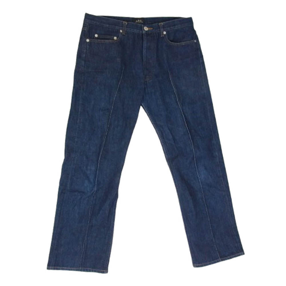 A.P.C. アーペーセー センター プレス ボタンフライ デニム パンツ ジーンズ インディゴブルー系 33【中古】