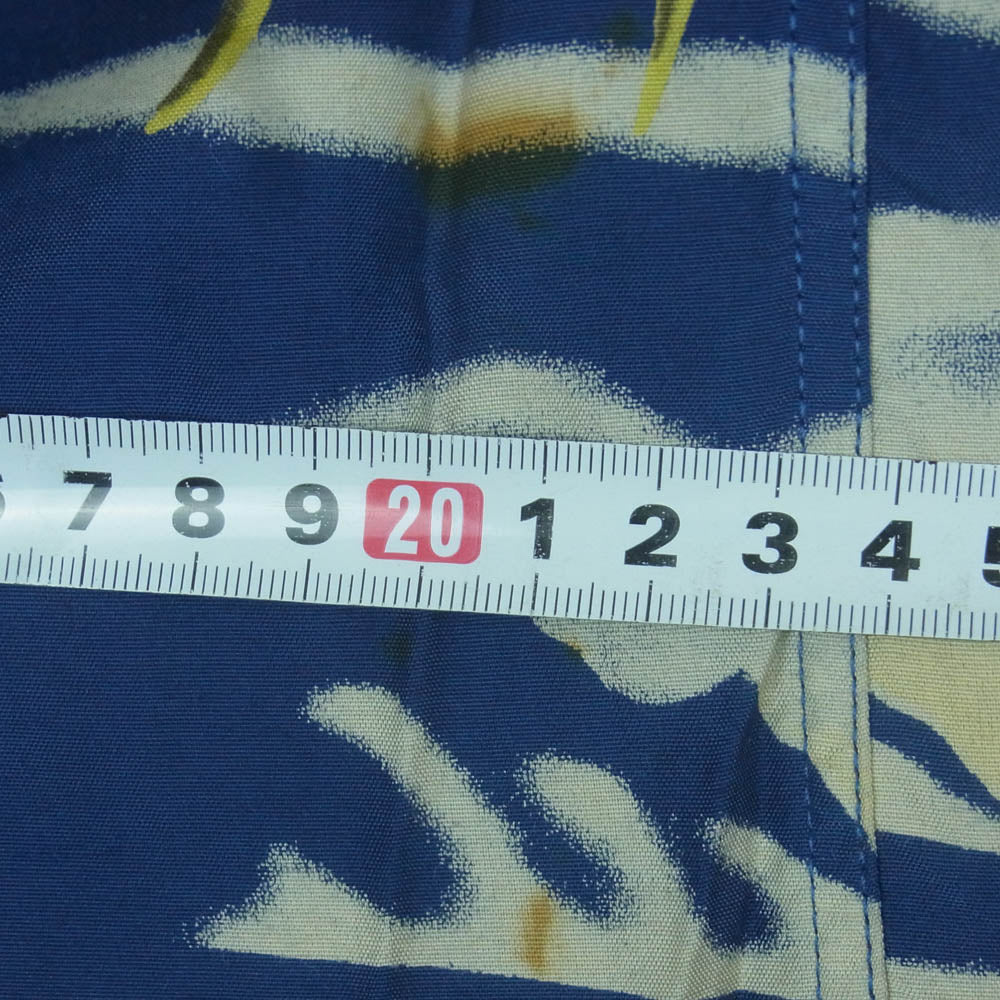 SUN SURF サンサーフ EAST WIND 半袖 アロハ オープンカラー シャツ レーヨン ネイビー系 イエロー系 M 15 - 15.5【中古】