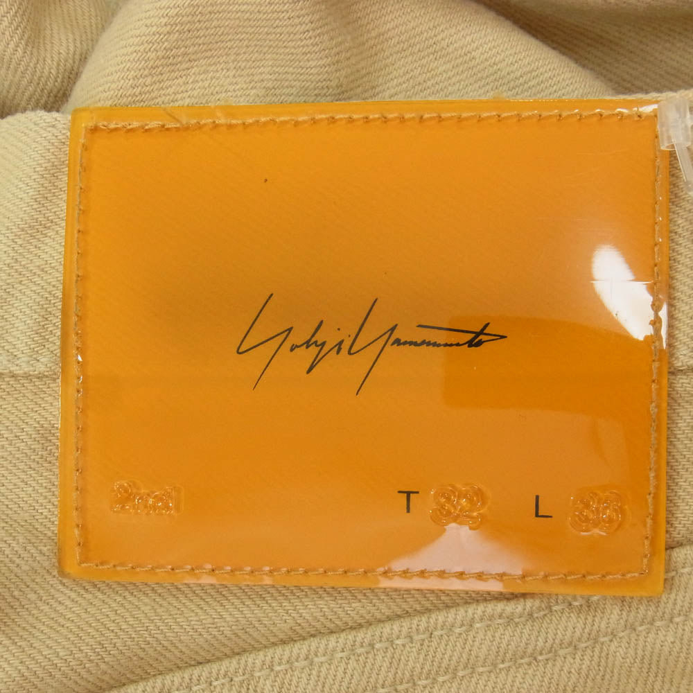 Yohji Yamamoto POUR HOMME ヨウジヤマモトプールオム HE-P63-010 女優期 ボタンフライ コットンデニム パンツ ベージュ系 32【中古】