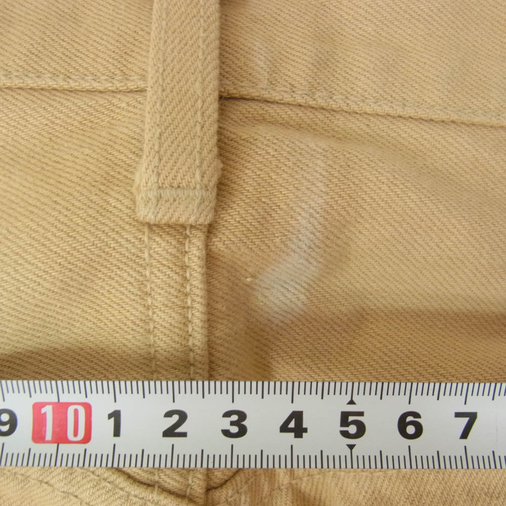 Yohji Yamamoto POUR HOMME ヨウジヤマモトプールオム HE-P63-010 女優期 ボタンフライ コットンデニム パンツ ベージュ系 32【中古】