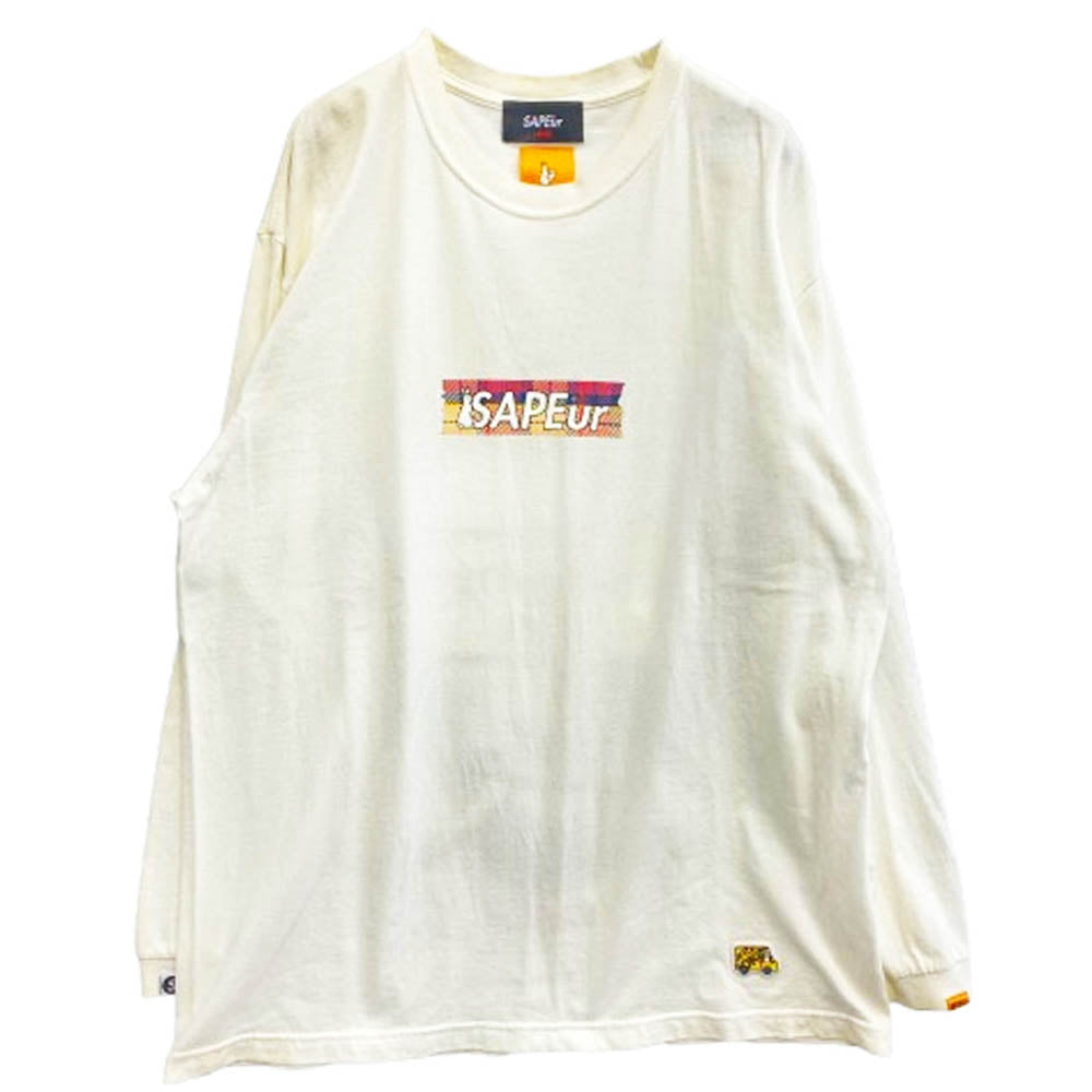 SAPEUR サプール × FR2 エフアールツー Smoking Kills DOCO L/S ロゴプリント 長袖 Tシャツ カットソー ホワイト系 L【中古】