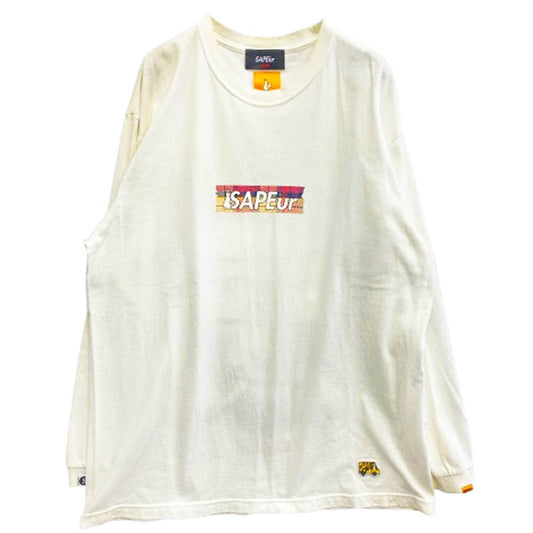 SAPEUR サプール × FR2 エフアールツー Smoking Kills DOCO L/S ロゴプリント 長袖 Tシャツ カットソー ホワイト系 L【中古】