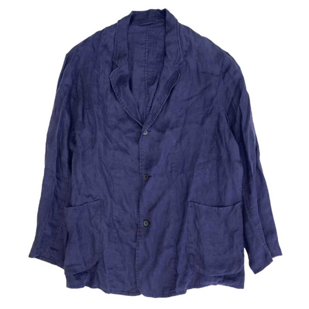 COMOLI コモリ 21SS T01-01019 リネン Wクロス ジャケット ネイビー系 3【中古】