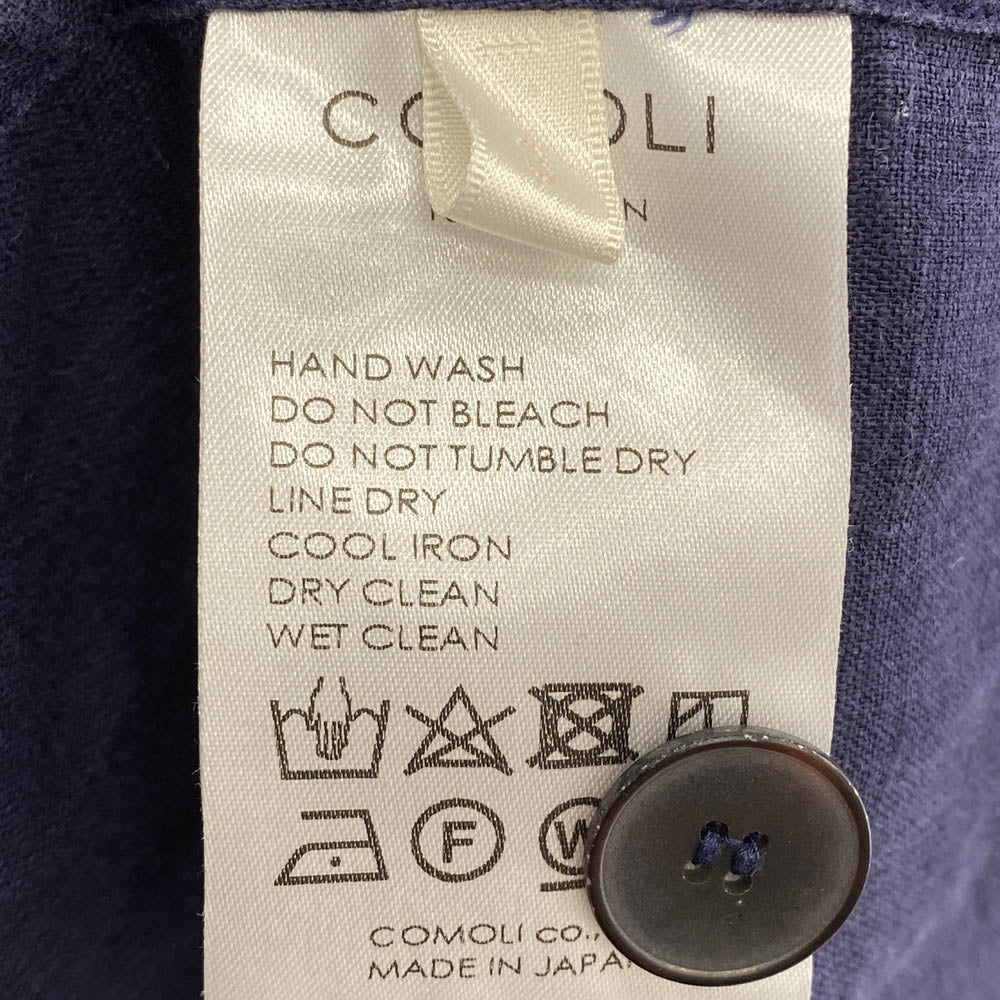 COMOLI コモリ 21SS T01-01019 リネン Wクロス ジャケット ネイビー系 3【中古】