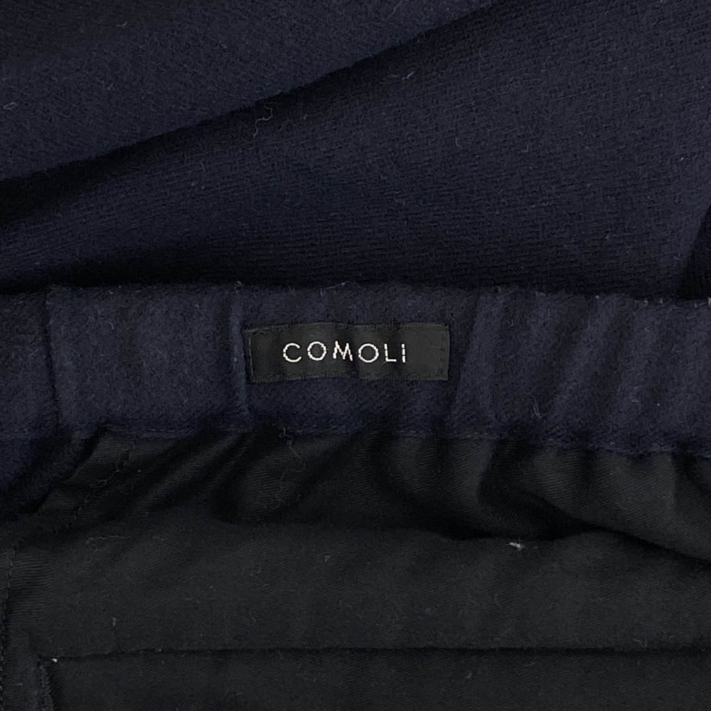 COMOLI コモリ 22AW W03-03006 リファインウール ドローストリング イージー パンツ ダークネイビー系 3【中古】