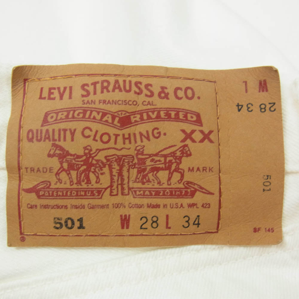 Levi's リーバイス 501-1260 90s 00s USA製 ボタン裏刻印553 ホワイトオーク工場 501 ホワイトデニム パンツ ホワイト系 28【新古品】【未使用】【中古】