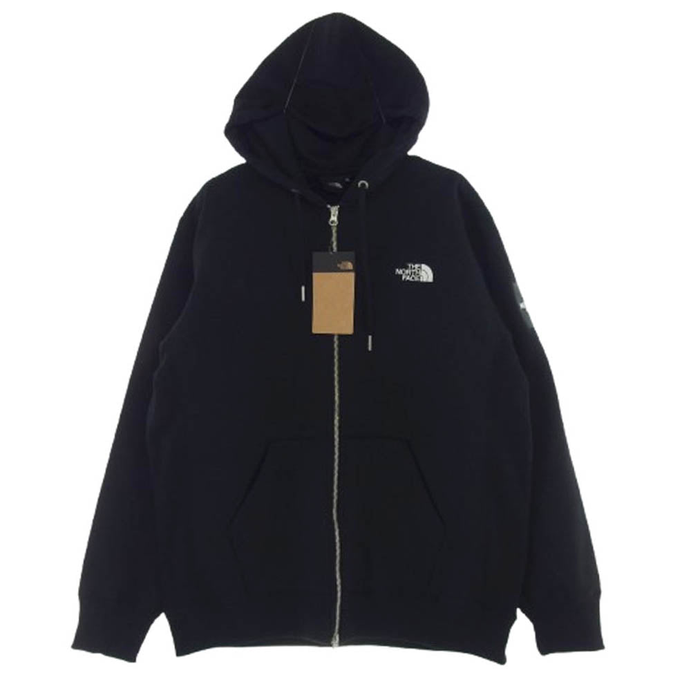 THE NORTH FACE ノースフェイス NT62349 SQUARE LOGO FULL ZIP スクエアロゴ フルジップ フーディー パーカー ブラック ブラック系 XL【新古品】【未使用】【中古】