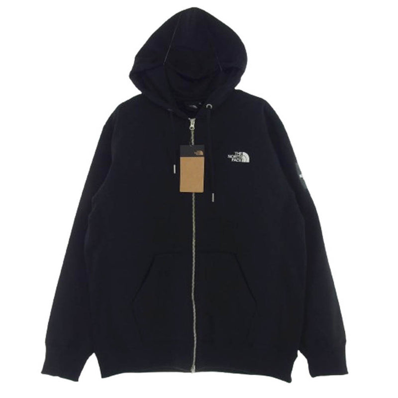 THE NORTH FACE ノースフェイス NT62349 SQUARE LOGO FULL ZIP スクエアロゴ フルジップ フーディー パーカー ブラック ブラック系 XL【新古品】【未使用】【中古】