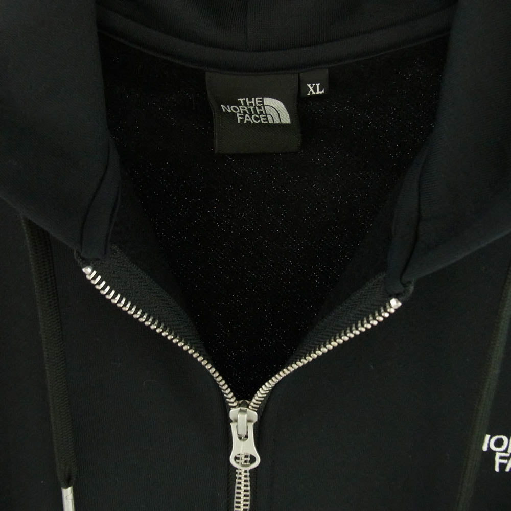 THE NORTH FACE ノースフェイス NT62349 SQUARE LOGO FULL ZIP スクエアロゴ フルジップ フーディー パーカー ブラック ブラック系 XL【新古品】【未使用】【中古】