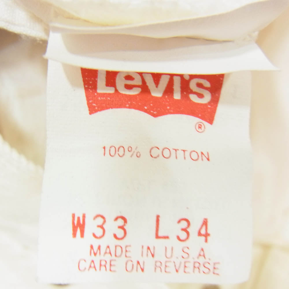 Levi's リーバイス 501-0651 90s 93年 USA製 ボタン裏刻印552 サンアンジェロ工場 501 ホワイトデニム パンツ ホワイト系 33【新古品】【未使用】【中古】