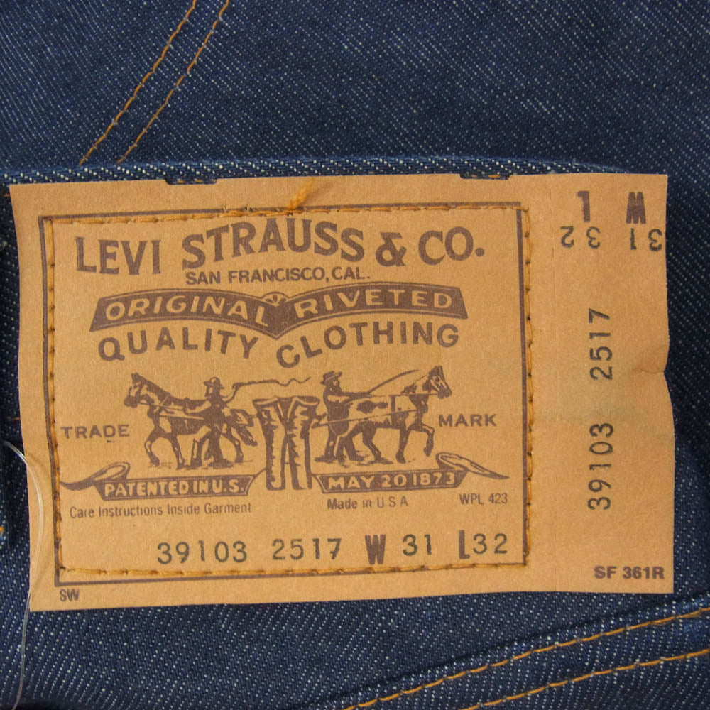 Levi's リーバイス 80s USA製 39103 2517 冬季オリンピックモデル ライナー付き デニム パンツ インディゴブルー系 31【極上美品】【中古】