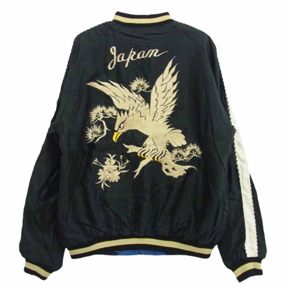 TAILOR TOYO テイラー東洋 TT15491 Mid 1950s Style Acetate Souvenir Jacket WHITE EAGLE × GOLD DRAGON 鷲 龍 虎 富士 リバーシブル スカジャン ジャケット ブラック系 L【新古品】【未使用】【中古】