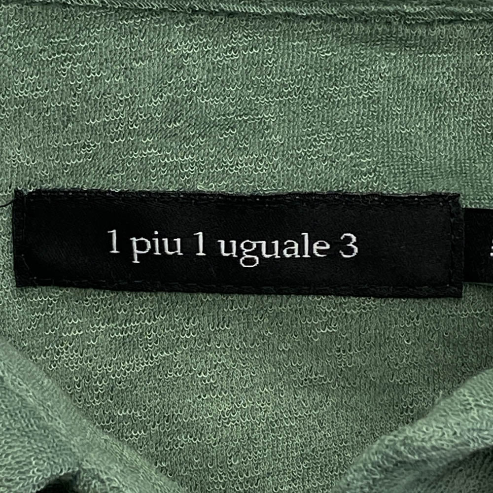 1piu1uguale3 ウノピュウノウグァーレトレ MRT338 POE471 BIG POLO ビッグ オーバーサイズ 反訴で ポロシャツ グリーン系【中古】