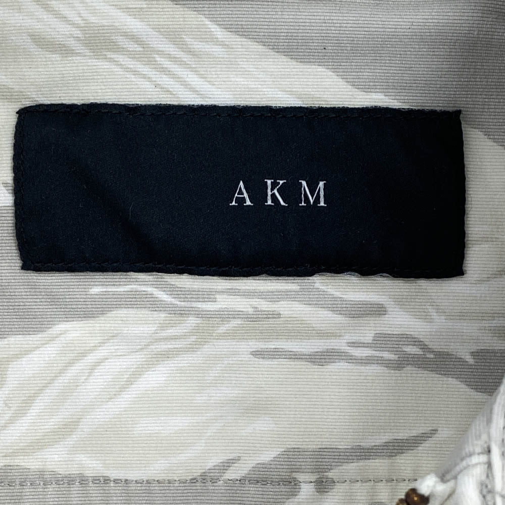 AKM エイケイエム S076 グログラン タイガー カモ ジャケット 長袖 シャツ ホワイト系 M【中古】