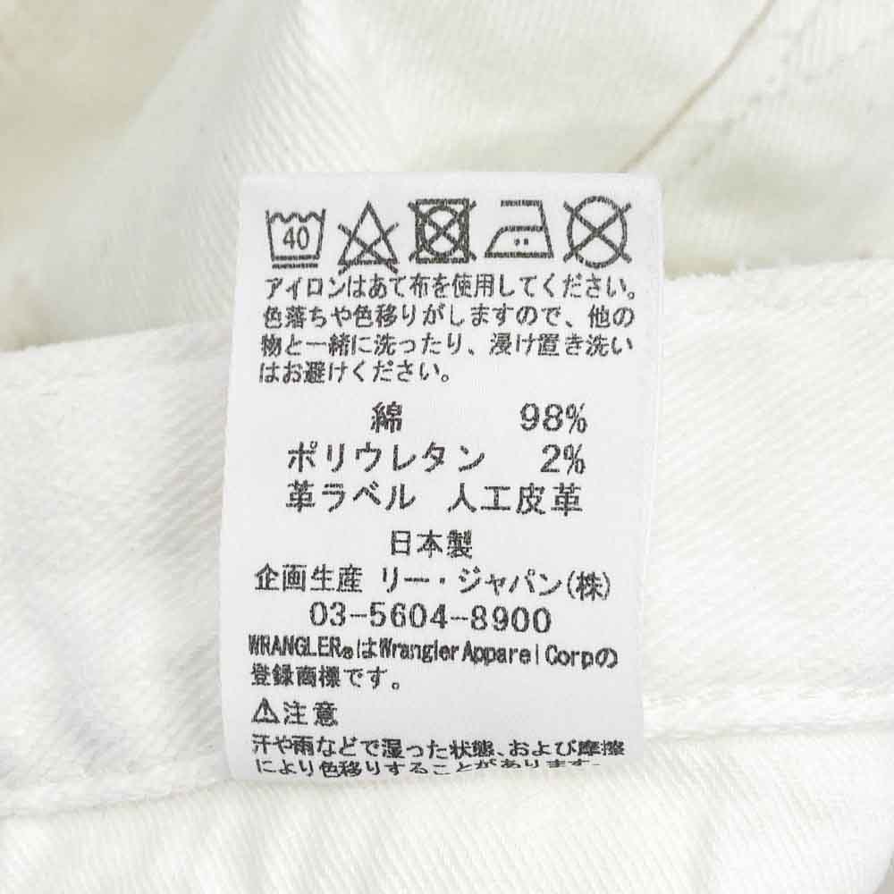 AKM エイケイエム WS0037 × Wrangler ラングラー ダメージ加工 バンダナ柄 デニム パンツ ホワイト系 M【中古】