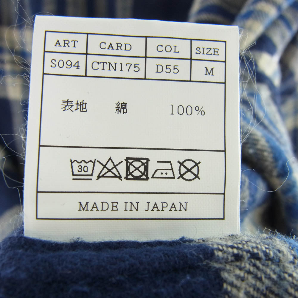 AKM エイケイエム S094 PATCHWORK CHECK WESTERN パッチワーク チェック ウエスタン シャツ ネイビー系 M【中古】