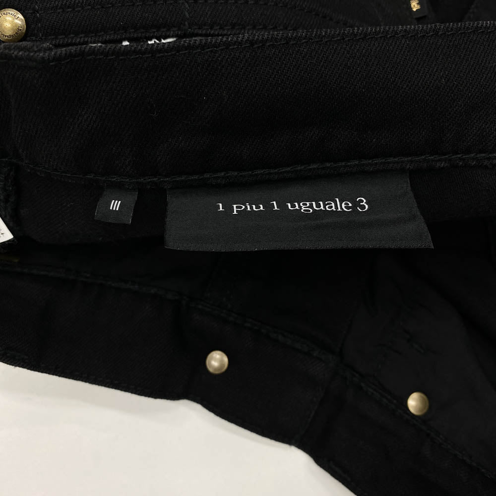 1piu1uguale3 ウノピュウノウグァーレトレ MRP397 CTU198 TAPERED BANDANA DENIM テーパード バンダナ デニムパンツ ブラック ブラック系 3【中古】