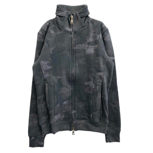 AKM エイケイエム J119 stand-up collar jersey カモフラ ラフィー スウェット スタンドカラー トラックジャケット グレー系 M【中古】