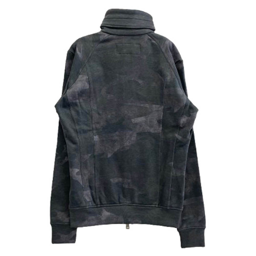 AKM エイケイエム J119 stand-up collar jersey カモフラ ラフィー スウェット スタンドカラー トラックジャケット グレー系 M【中古】