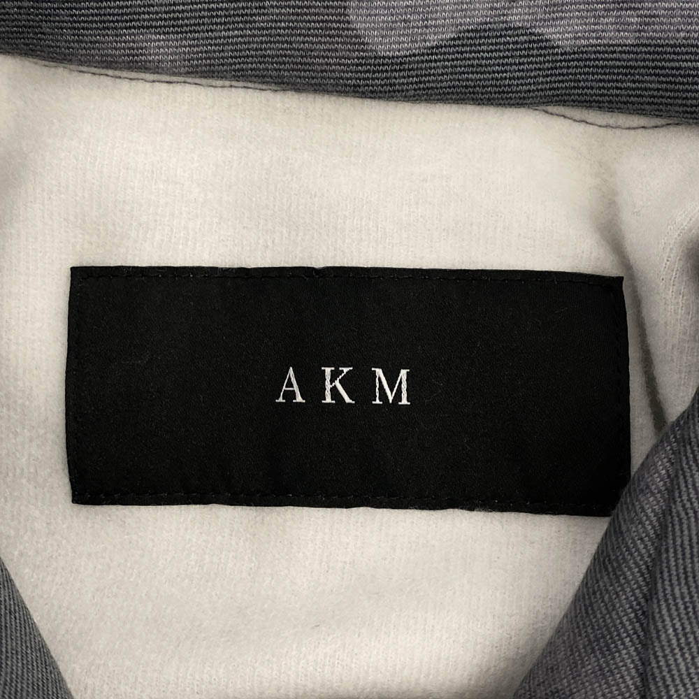 AKM エイケイエム J119 stand-up collar jersey カモフラ ラフィー スウェット スタンドカラー トラックジャケット グレー系 M【中古】