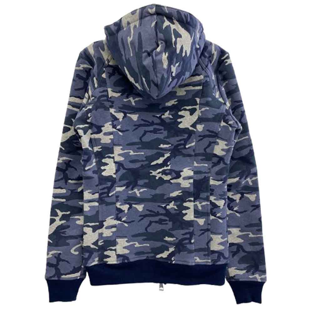 AKM エイケイエム B192 stretch jersey solid neck zip parka ストレッチ ジャージー フルジップ パーカー ブルー系 S【中古】