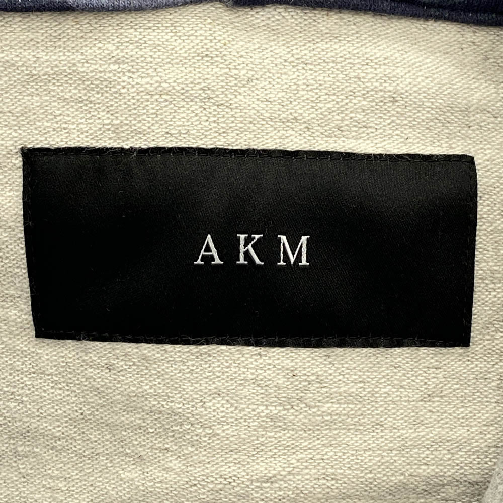 AKM エイケイエム B192 stretch jersey solid neck zip parka ストレッチ ジャージー フルジップ パーカー ブルー系 S【中古】