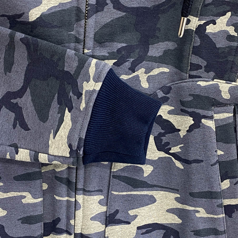 AKM エイケイエム B192 stretch jersey solid neck zip parka ストレッチ ジャージー フルジップ パーカー ブルー系 S【中古】