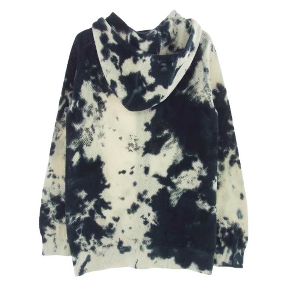 1piu1uguale3 ウノピュウノウグァーレトレ MRK253 COT386 RAGLAN ZIP PARKA TIE DYE KNIT ラグラン タイダイ ニット ジップ パーカー ネイビー系 3【中古】