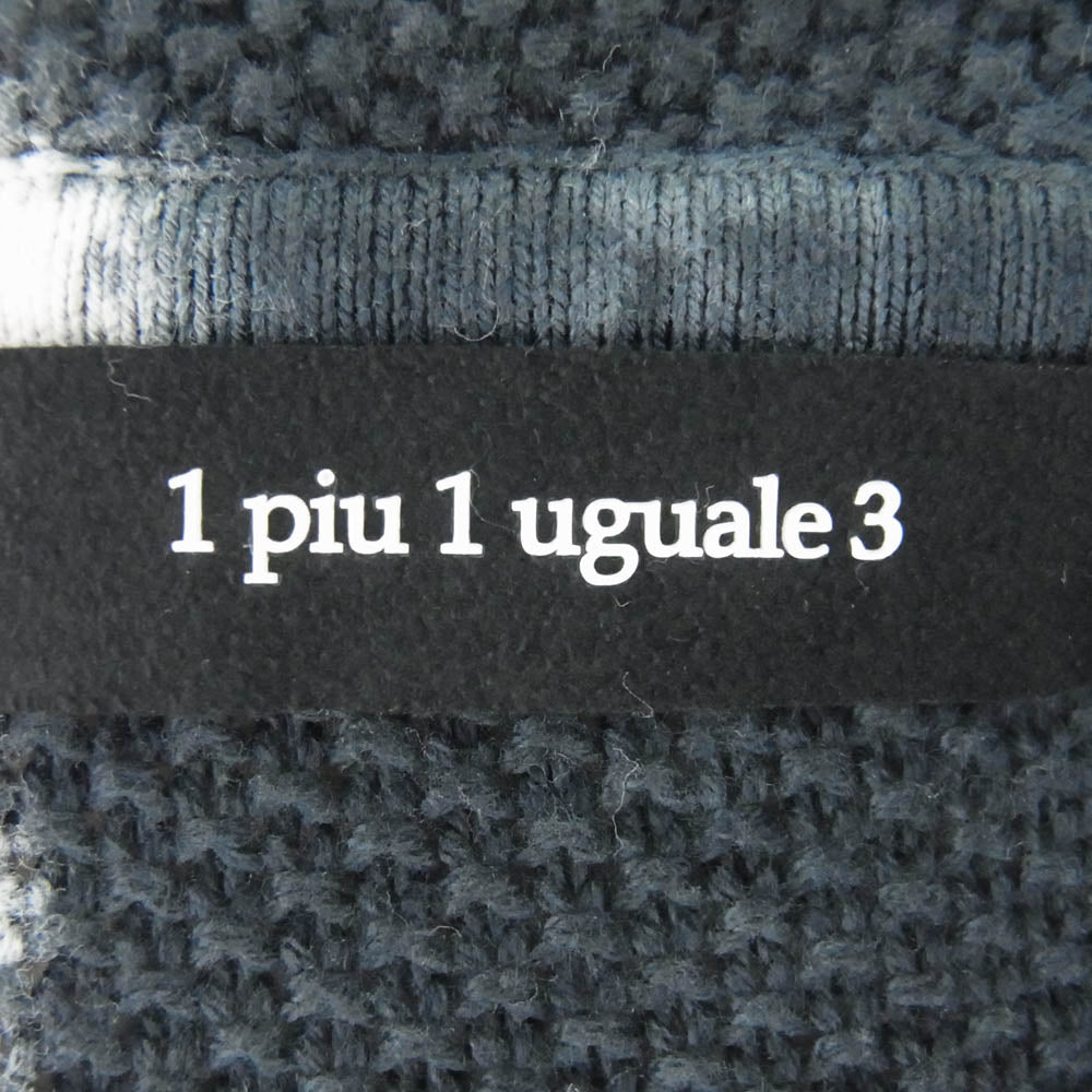 1piu1uguale3 ウノピュウノウグァーレトレ MRK253 COT386 RAGLAN ZIP PARKA TIE DYE KNIT ラグラン タイダイ ニット ジップ パーカー ネイビー系 3【中古】
