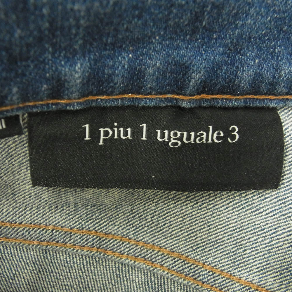 1piu1uguale3 ウノピュウノウグァーレトレ MRP476 CTU218 フラッシャー付き TAPERED CENTER PRESS テーパード センタープレス デニムパンツ ジーンズ インディゴブルー系 III【美品】【中古】