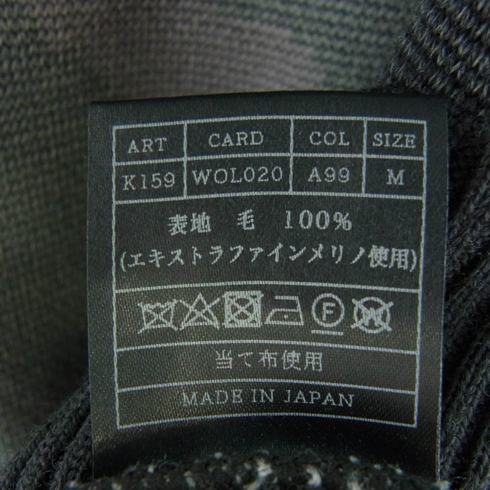 AKM エイケイエム 18AW K159 STONEWASH CAMO CREW ストーンウォッシュ クルーネック ニット セーター ブラック系 グレー系 M【中古】