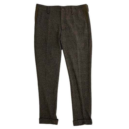 1piu1uguale3 ウノピュウノウグァーレトレ MRP588 WCT009 CRAZY RIB SLACKS クレイジーリブ スラックスパンツ カーキ系 IV【中古】