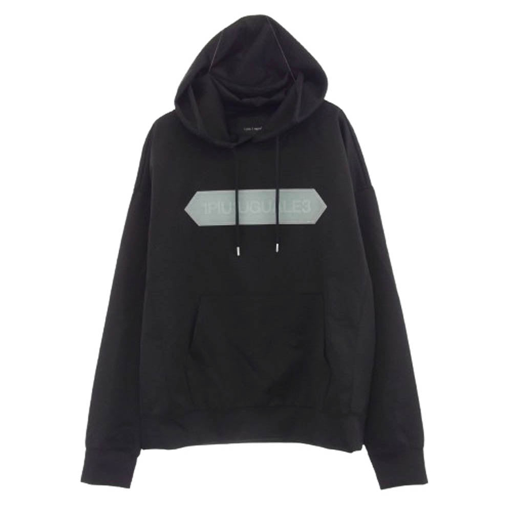 1piu1uguale3 ウノピュウノウグァーレトレ MRB673 NYU095 113 HEXAGON PARKA ヘキサゴン プルオーバー パーカー フーディー ブラック ブラック系 3【中古】