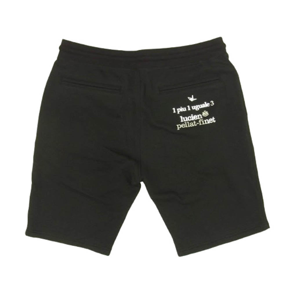 1piu1uguale3 ウノピュウノウグァーレトレ MRP535 COT356 lucien pellat-finet ルシアンペラフィネ CAMO LEAF SWEAT SHORTS カモリーフ スウェット ショーツ ハーフパンツ ブラック系 VI【中古】