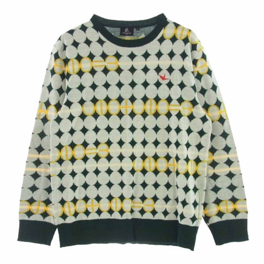 1piu1uguale3 ウノピュウノウグァーレトレ GRK067 WOA017 GOLF ゴルフ PANZETTA GIROLAMO G.CREWKNIT GOLF BALL コラボ 総柄 クルーネック ニット マルチカラー系 3【中古】